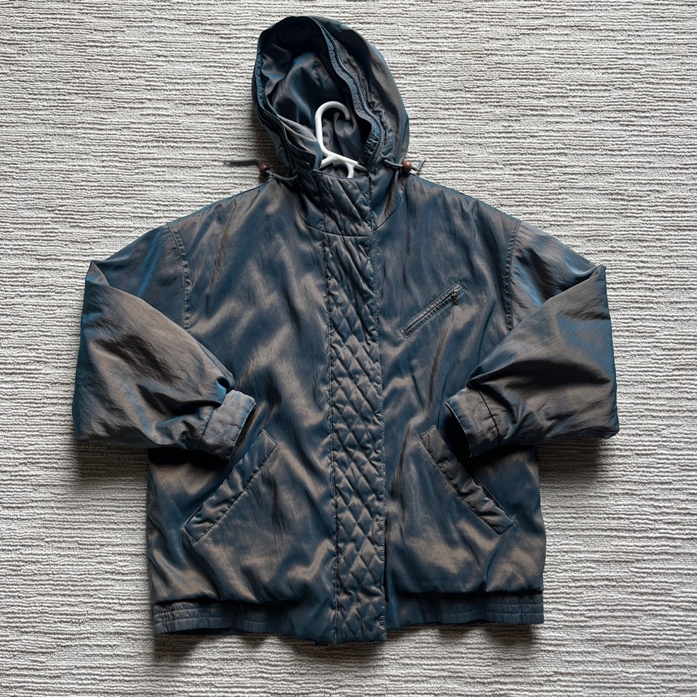 Forecaster of Boston holographic blue puffer coat